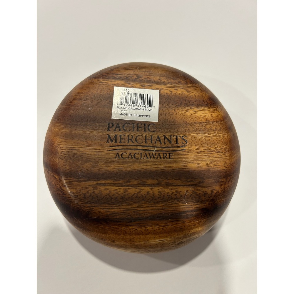 Pacific Merchants Acaciaware Round Calabash Wood Bowl 6x2 Acacia Wood K0460 - Picture 2 of 5